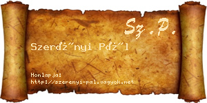 Szerényi Pál névjegykártya