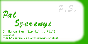 pal szerenyi business card